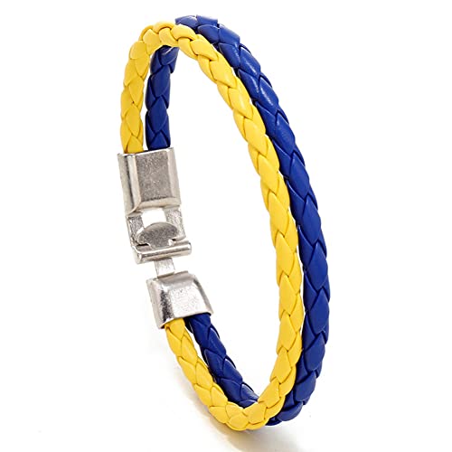 ATEIELLI Armband Blau Gelb Farben des Flagge Ukraine Unisex Armbänder PU Leder jwb340 (2) von ATEIELLI