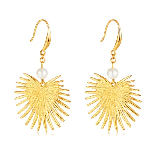 ATEIELLI Damen Ohrringe Edelstahl Goldfarbenes Palmblatt-Design e17 ATEIELLI Damen Ohrringe Edelstahl Goldfarbenes Palmblatt-Design e17 von ATEIELLI