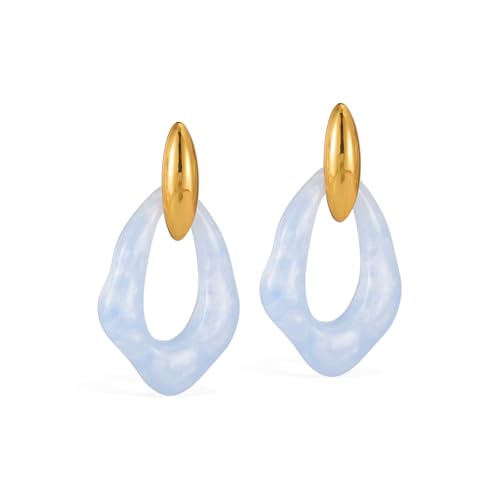 ATEIELLI Damen Ohrringe Geometrische Formen Harz Ohrhänger Modische Ohrringe e23 (Blau) von ATEIELLI