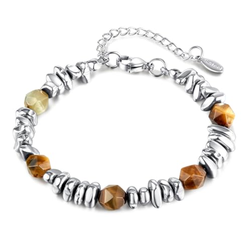 ATEIELLI Edelstahl Armband mit Tigerauge Natursteinen Unisex Armbänder Verstellbar 18+5 cm b346 ATEIELLI Edelstahl Armband mit Tigerauge Natursteinen Unisex Armbänder Verstellbar 18+5 cm b346 von ATEIELLI