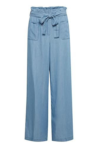 Atelier RÊVE IRCOLETTE PA Trousers 20116853 Damen Hose Stoffhose High Waist mit Gürtel, Größe:38, Farbe:Light Blue (201162) von ATELIER RÊVE ICHI