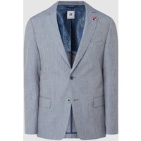 ATELIER TORINO Slim Fit 2-Knopf-Sakko aus Leinen-Schurwoll-Mix Modell 'Tito' in Bleu, Größe 24 von ATELIER TORINO
