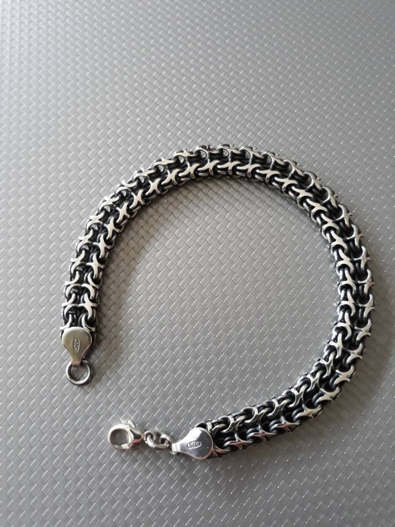 Herrenarmband Aus Massivem Silber, Handgefertigt von ATELIERYOURI