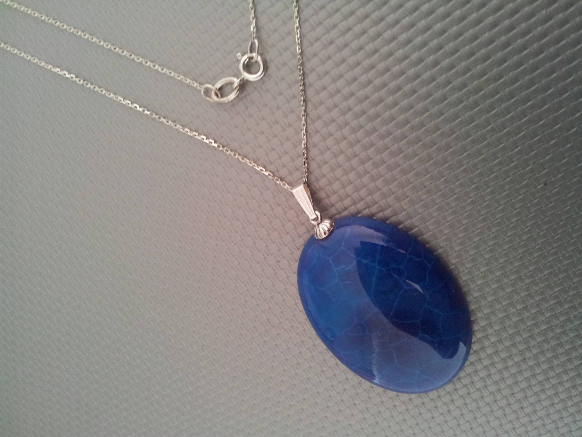 Silberkette - Achat-Anhänger von ATELIERYOURI