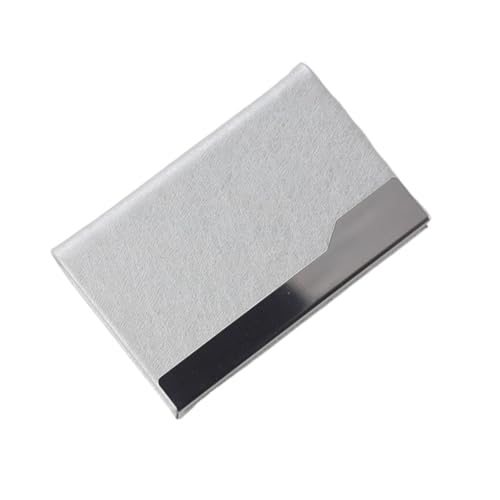ATEUXOL Kartenetui 95 * 63mm Visitenkartenhalter PU Leder Edelstahl Visitenkartenetui Ausweis Namenskartenetui for Männer Frauen Büro(Gray-B) von ATEUXOL