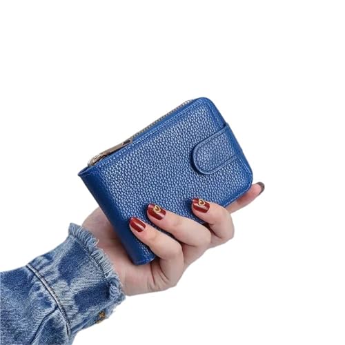 ATEUXOL Kartenetui Antimagnetischer Kartenhalter mit großer Kapazität for Herren und Damen, mehrere Kartenfächer, kompakte Geldbörse for Führerscheine(Blue) von ATEUXOL