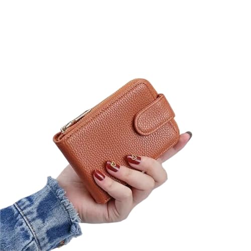 ATEUXOL Kartenetui Antimagnetischer Kartenhalter mit großer Kapazität for Herren und Damen, mehrere Kartenfächer, kompakte Geldbörse for Führerscheine(Brown) von ATEUXOL