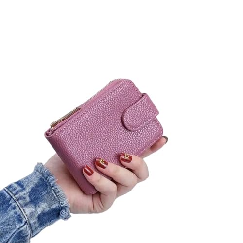 ATEUXOL Kartenetui Antimagnetischer Kartenhalter mit großer Kapazität for Herren und Damen, mehrere Kartenfächer, kompakte Geldbörse for Führerscheine(Dark pink) von ATEUXOL