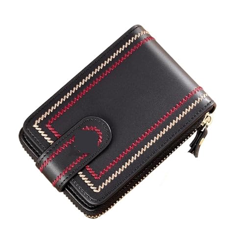 ATEUXOL Kartenetui Damen-Kartenhalter, Führerschein-Geldbörse, kleine Damen-Kartenetui aus Leder for Reisen und Arbeit(Black) von ATEUXOL