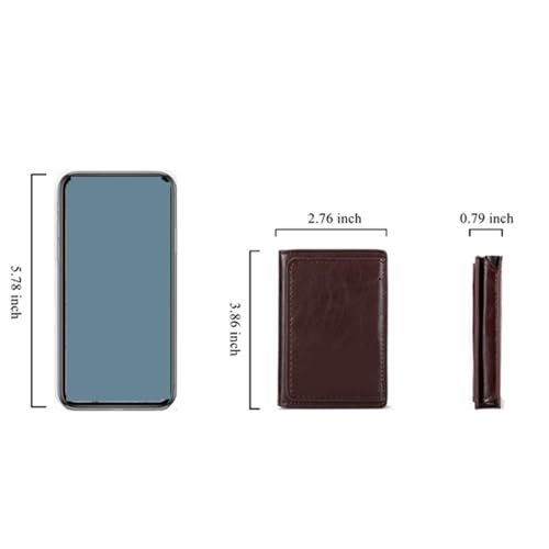 ATEUXOL Kartenetui Kreditkarteninhaber Herrenbrieftasche RFID-blockierende geschützte Aluminiumbox Lederbrieftaschen mit Geldklammer Kartenhalter(Red) von ATEUXOL