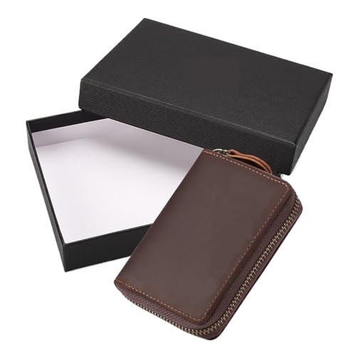 ATEUXOL Kartenetui Leder-Visitenkartenetui mit Blockierung for Bank-/Ausweis-/Kreditkartenetui Mehreren Fächern zur Aufbewahrung von Geldbeuteln(with Box) von ATEUXOL