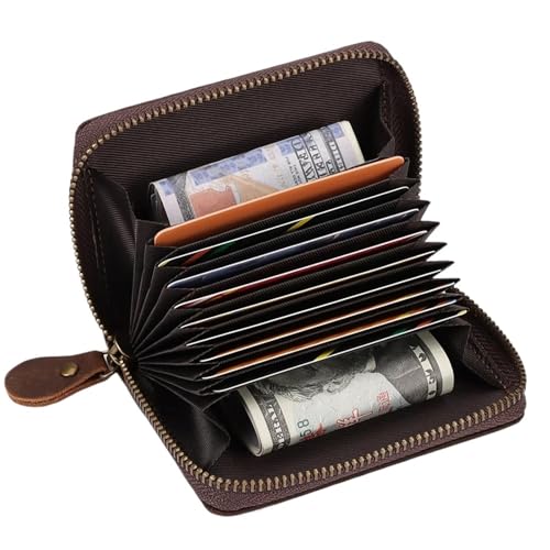 ATEUXOL Kartenetui Leder-Visitenkartenetui mit Blockierung for Bank-/Ausweis-/Kreditkartenetui Mehreren Fächern zur Aufbewahrung von Geldbeuteln(with Box) von ATEUXOL
