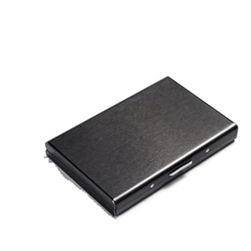 ATEUXOL Kartenetui Metall-Kartenhalter for Männer und Frauen, ultradünnes Mini-Kartenetui aus Edelstahl, Bankhalter(Black 10 Card) von ATEUXOL