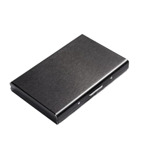 ATEUXOL Kartenetui Metall-Kartenhalter for Männer und Frauen, ultradünnes Mini-Kartenetui aus Edelstahl, Bankhalter(Black 6 Card) von ATEUXOL