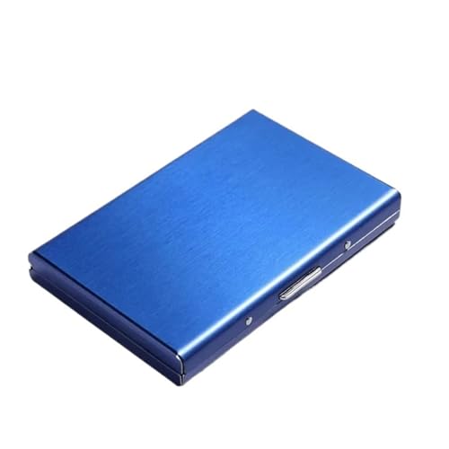 ATEUXOL Kartenetui Metall-Kartenhalter for Männer und Frauen, ultradünnes Mini-Kartenetui aus Edelstahl, Bankhalter(Blue 10 Card) von ATEUXOL