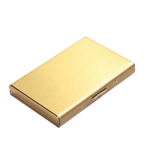 ATEUXOL Kartenetui Metall-Kartenhalter for Männer und Frauen, ultradünnes Mini-Kartenetui aus Edelstahl, Bankhalter(Gold 10 Card) von ATEUXOL