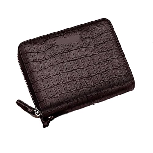 ATEUXOL Kartenetui Muster Herren Kartentasche PU Leder ID Kreditkarteninhaber Geldbörse RFID Anti-Diebstahl-Bürste Kartenetui(Coffee 30) von ATEUXOL