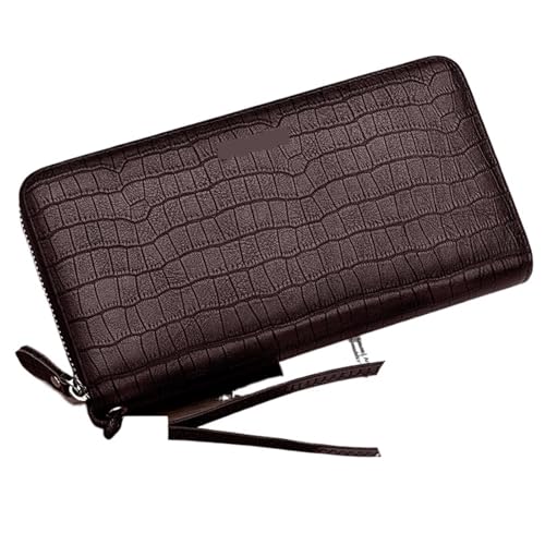 ATEUXOL Kartenetui Muster Herren Kartentasche PU Leder ID Kreditkarteninhaber Geldbörse RFID Anti-Diebstahl-Bürste Kartenetui(Coffee 45) von ATEUXOL