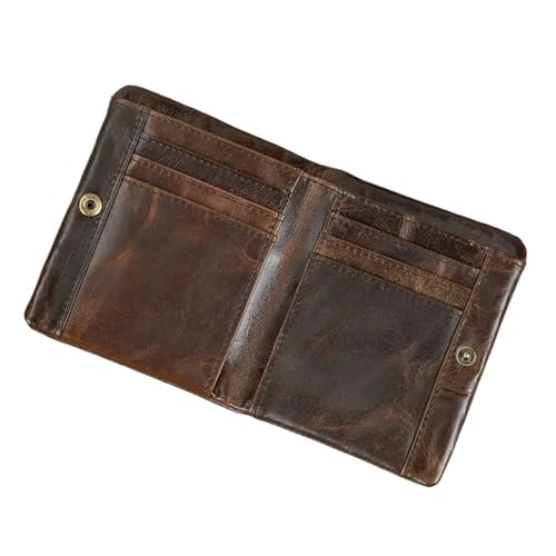 ATEUXOL Kartenetui PU Leder Kurze Brieftasche Karte Geldbörse Münzen Halter Männliches männer Echte Zipper(Coffee2) von ATEUXOL