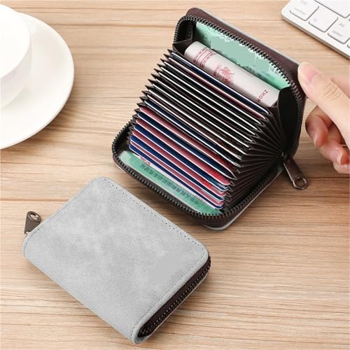 ATEUXOL Kartenetui Präzisions-Kartenhalter for Herren, Führerschein, Damen, klein, ultradünn, integriert, mehrere Kartenfächer, Clip mit großer Kapazität(Dark Blue 20 Card) von ATEUXOL