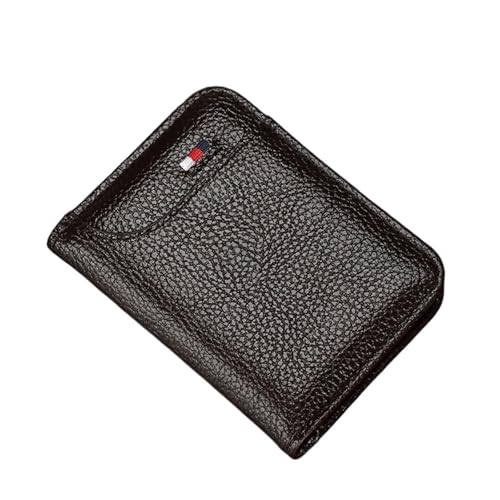 Kartenetui Männer Kartenhalter Leder Dünne Mini Herren Geldbörse Kleine Tasche Frauen Bank Kreditkarte Halter for Kartenmappen(Coffee) von ATEUXOL