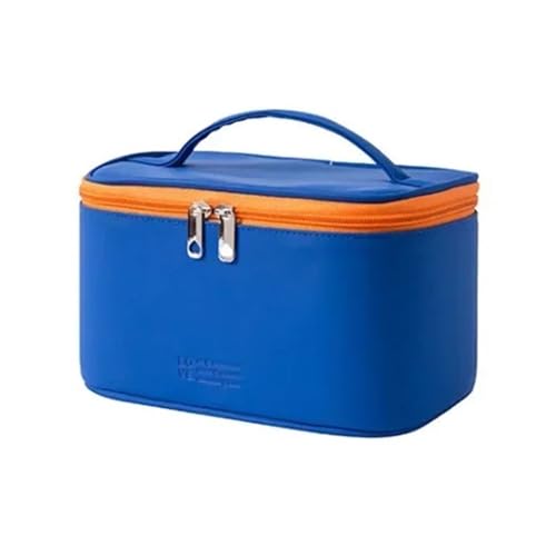 Kosmetiktasche 1Pcs Kosmetische Lagerung Taschen Make-Up Tasche Zipper Reise Veranstalter Make-Up Tasche wasserdichte Kulturbeutel Candy Farbe PU Frauen Hohe kapazität(Blue L) von ATEUXOL