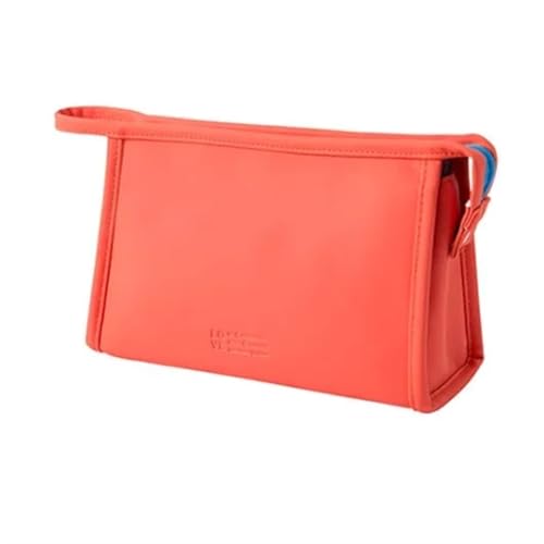 Kosmetiktasche 1Pcs Kosmetische Lagerung Taschen Make-Up Tasche Zipper Reise Veranstalter Make-Up Tasche wasserdichte Kulturbeutel Candy Farbe PU Frauen Hohe kapazität(Red M) von ATEUXOL