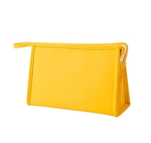 Kosmetiktasche 1Pcs Kosmetische Lagerung Taschen Make-Up Tasche Zipper Reise Veranstalter Make-Up Tasche wasserdichte Kulturbeutel Candy Farbe PU Frauen Hohe kapazität(Yellow M) von ATEUXOL