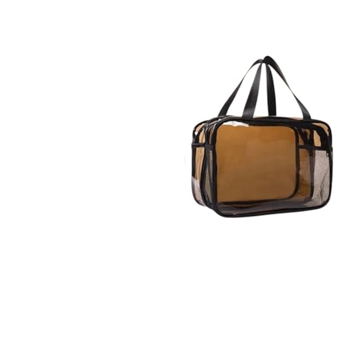 Kosmetiktasche Frauen Tragbare Reise Kultur Tasche Weibliche Transparent Wasserdicht Make-Up Lagerung Große Kapazität Cosmetic Organizer Beauty Case(Brown,L) von ATEUXOL