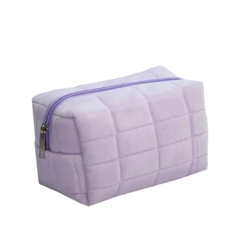 Kosmetiktasche Große Kapazität Damen Plüsch Geldbörse Make-up Tasche Federmäppchen Süße Aufbewahrungstasche for Studenten Weicher multifunktionaler Kosmetiktaschen-Organizer(White) von ATEUXOL