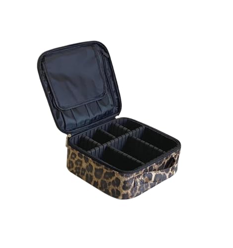 Kosmetiktasche PU-Leder-Kosmetiktasche for Damen, multifunktionale tragbare Reise-Aufbewahrungs-Make-up-Tasche(PU Leopard) von ATEUXOL