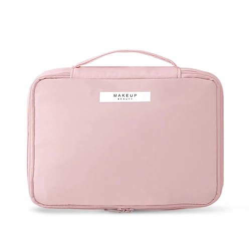 Kosmetiktasche Tragbare Index-Kosmetiktasche for Damen, große Kapazität, Reise-Waschtasche, dreidimensionale Make-up-Aufbewahrungstasche(Pink,L) von ATEUXOL