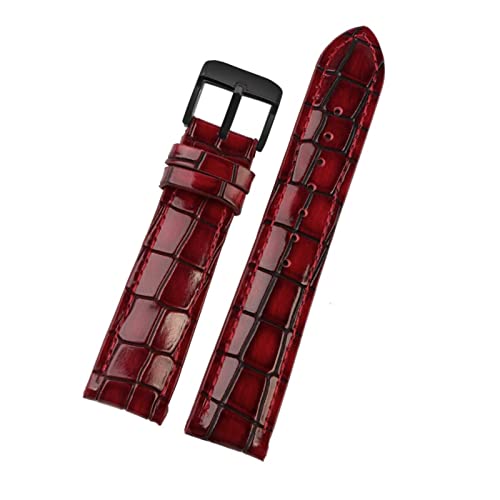 ATGADNXMUW Leder Uhrengurt geeignet for Iwc Passt for PILOT Passt for Portugieser Passt for Portofino Serie fit for Rolex fit for U -Boot Fit for Omega Watch Armband 18mm 20 mm 22 mm(Red-02,18mm) von ATGADNXMUW