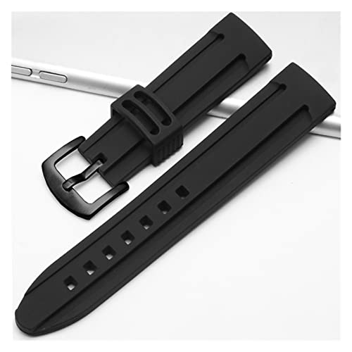ATGADNXMUW Schwarzes Armband passt for DW. Fit for Garmin Fit for Casio Fit for Huawei Fit for Samsung Fit for Armani 22mm 24mm 26mm Weiche Silikon Watch Band Sport Strap Watch Zubehör(Black Black,26m von ATGADNXMUW