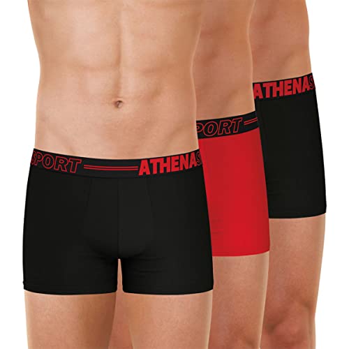 Athena Herren Sport LH31 Unterwäsche, Noir/Rouge/Noir, 3XL von Athena