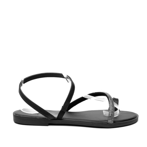 Athenails Rhinestone Embelishment Flat Sandals with Toe Loop (gold, EU Schuhgrößensystem, Erwachsene, Damen, Numerisch, M, 41) von ATHENAis sandals