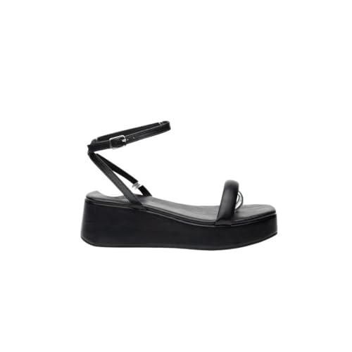 Athenais Chic Ankle Strap Low Wedge Women Sandals (white, EU Schuhgrößensystem, Erwachsene, Damen, Numerisch, M, 38) von ATHENAis sandals