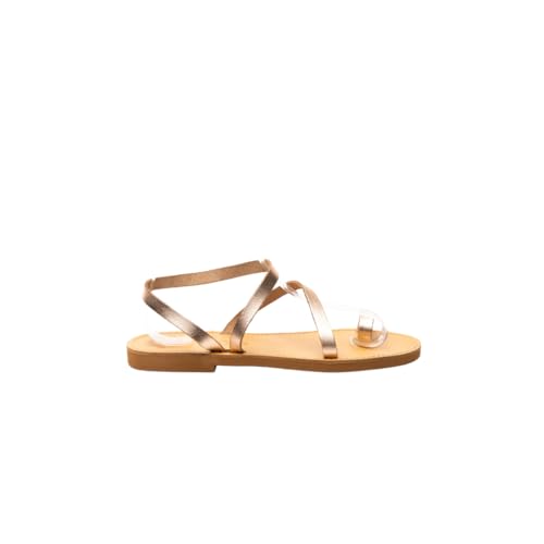 Athenais Flat Women Sandals with Metallic Straps ad Toe Loop (EU Schuhgrößensystem, Erwachsene, Damen, Numerisch, M, 38) von ATHENAis sandals