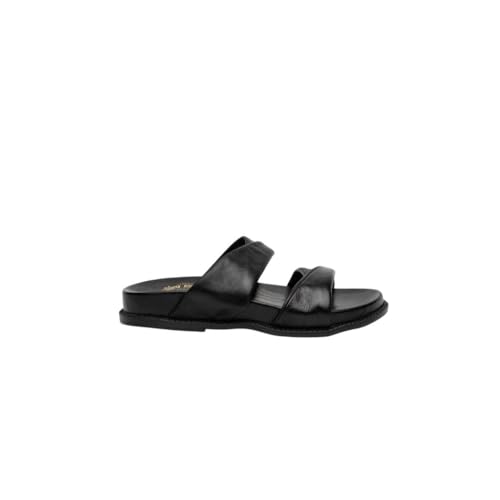 Athenais Padded Strap Leather Women Slider Sandal (black, EU Schuhgrößensystem, Erwachsene, Damen, Numerisch, M, 37) von ATHENAis sandals