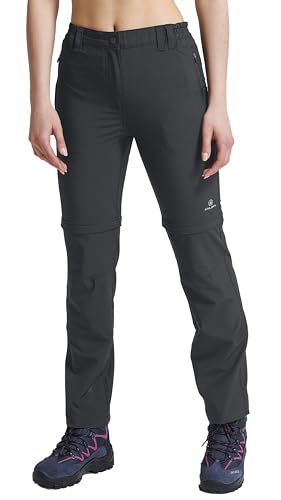 ATHL DPT. Damen Funktionelle Wanderhose/Lange Trekkinghose mit abnehmbaren Beinen als Wandershorts, Zip-Off Grau, Gr. 44 von ATHL DPT.