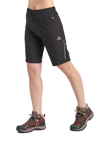 ATHL DPT. Damen Kurze Wanderhose/gemütliche Trekkingshorts mit Gummibund und praktischen Taschen, Pull-On Schwarz, Gr. 36 von ATHL DPT.