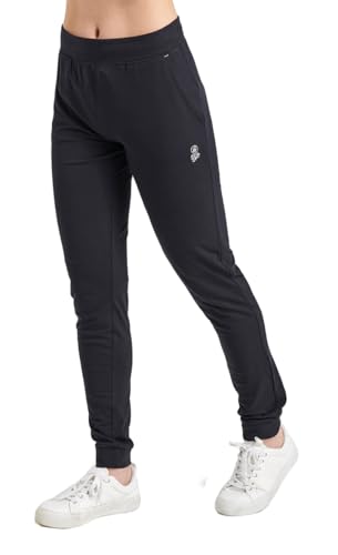 ATHL DPT. Damen Lange Jogginghose/Sporthose mit Gummibündchen und praktischen Taschen, Schwarz, Gr. L von ATHL DPT.