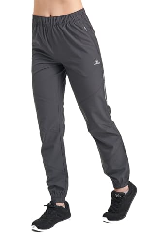 ATHL DPT. Damen funtkionelle Wanderhose/Lange Trekkinghose mit Gummibündchen und praktischen Taschen, Pull-On Grau, Gr. 42 von ATHL DPT.