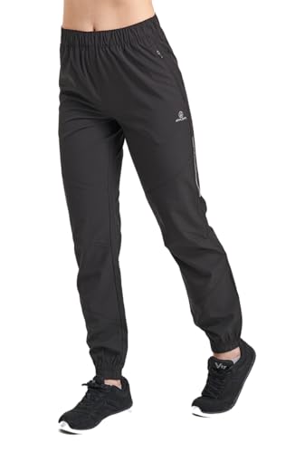 ATHL DPT. Damen funtkionelle Wanderhose/Lange Trekkinghose mit Gummibündchen und praktischen Taschen, Pull-On Schwarz, Gr. 42 von ATHL DPT.