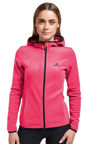 ATHL DPT. Damen sportliche Fleecejacke in modischen Farben für Outdooraktivitäten, Kapuze Pink, Gr. XXL von ATHL DPT.