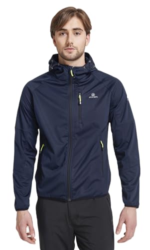 ATHL DPT. Herren Softshelljacke wasserabweisende und atmungsaktive Funktionsjacke mit Kapuze, leichte Sommerjacke Dunkelblau, Gr. M von ATHL DPT.