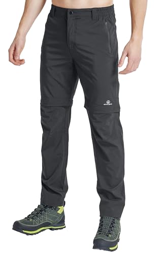 ATHL DPT. Herren Wanderhose/Lange Funktionshose mit Gummibund und praktischen Taschen, Zip-Off Grau, Gr. 52 von ATHL DPT.