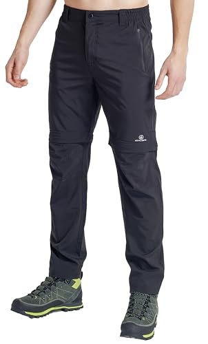 ATHL DPT. Herren Wanderhose/Lange Funktionshose mit Gummibund und praktischen Taschen, Zip-Off Schwarz, Gr. 52 von ATHL DPT.
