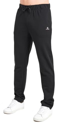 ATHL DPT. Herren Moderne Jogginghose zum Kombinieren als Jogginganzug, Jogginghose gerade Schwarz, Gr. M von ATHL DPT.