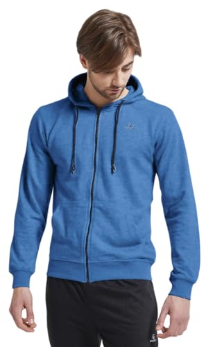 ATHL DPT. Herren modernes Sportoberteil zum Kombinieren als Jogginganzug, Kapuzenpullover Blau, Gr. XL von ATHL DPT.